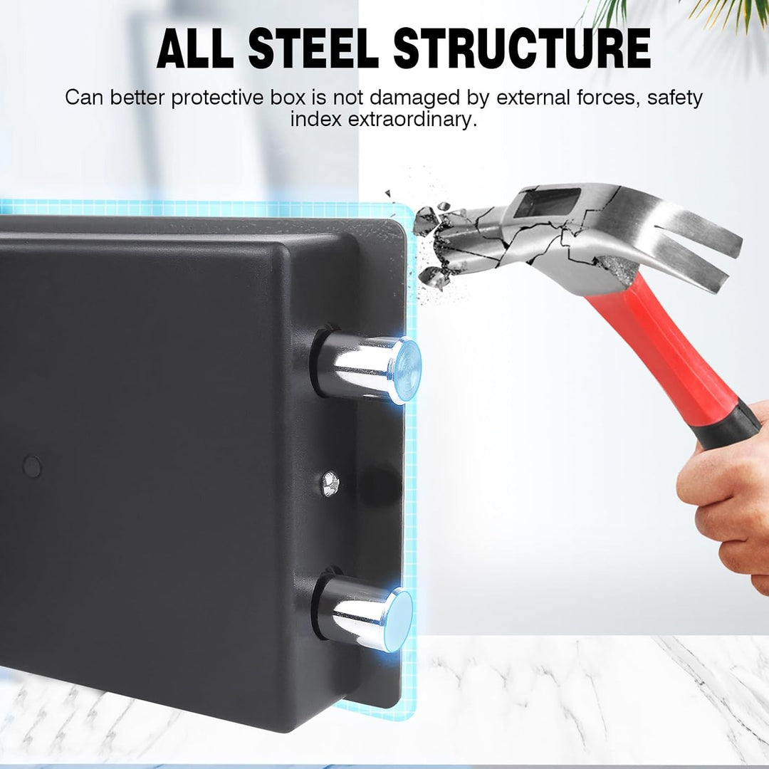 Tresor, Elektronischer Tresor mit Zahlenschloss, Möbelsafe, Stahltresor mit Doppelbolzen Verriegelun