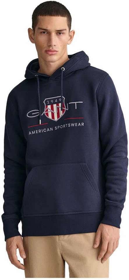 GANT Herren Reg Archive Shield Hoodie Kapuzenpullover M Evening Blue, M Evening Blue