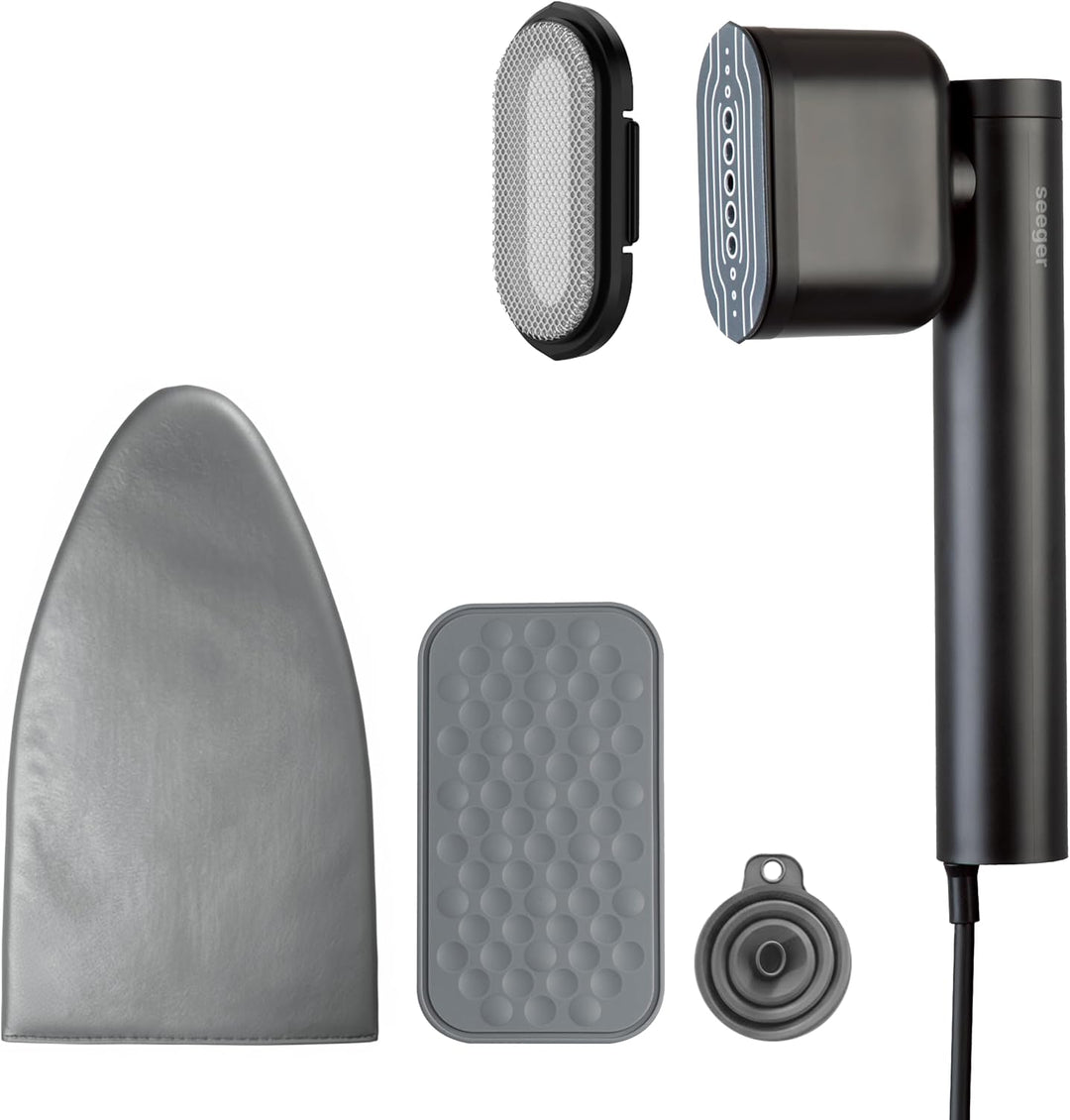 Seeger Dampfglätter, Tragbarer &amp; Handlicher Reisedampfglätter | 2-in-1 Steamer, 120ml Wassertank, Sc