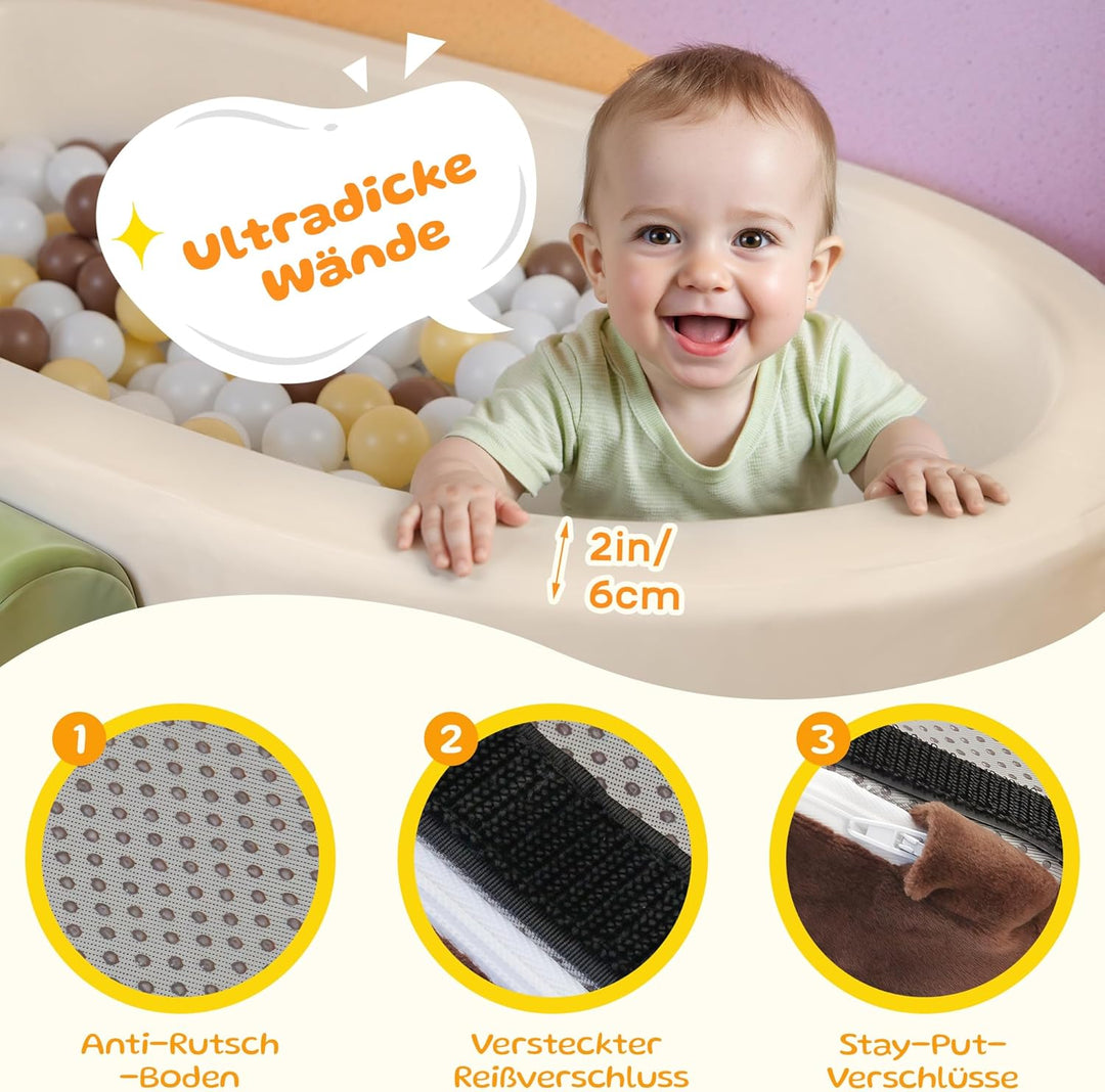 BanaSuper Schaumstoff Bausteine | Softbausteine XXL | Soft Play Set mit Riesen-Bällebad (Keine Bälle