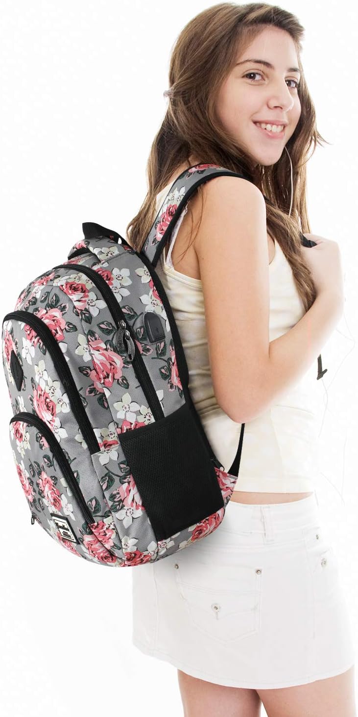 YAMTION Schulranzen Mädchen,Tagesrucksack Frauen Schultasche Damen Rucksack mit Laptopfach für Schul