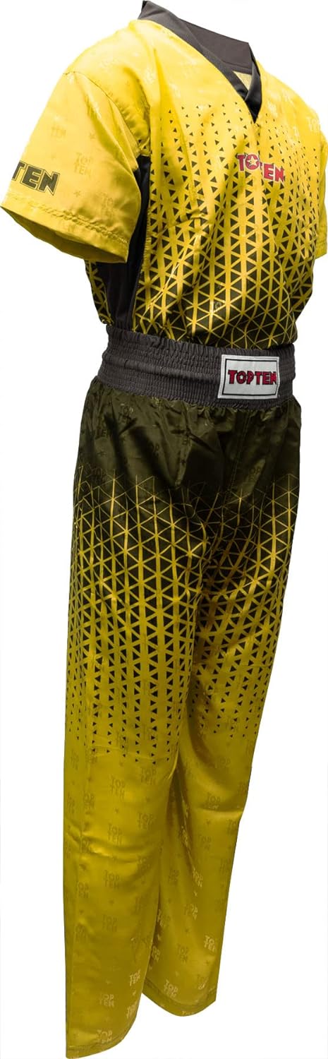 TOP TEN Kickboxuniform „Grafic“ Gelb - Schwarz XL, Gelb - Schwarz XL