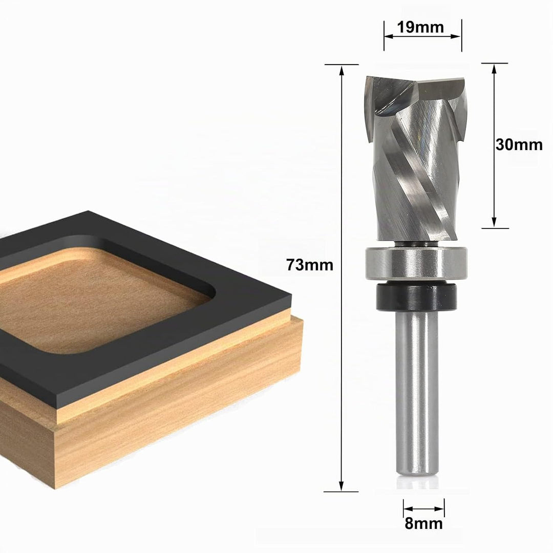 Sinoprotools Spiralfräser 8mm Schaft VHM Fräser,Kopierfräser mit 30mm Schnittlänge,Up-Down Cut Kompr