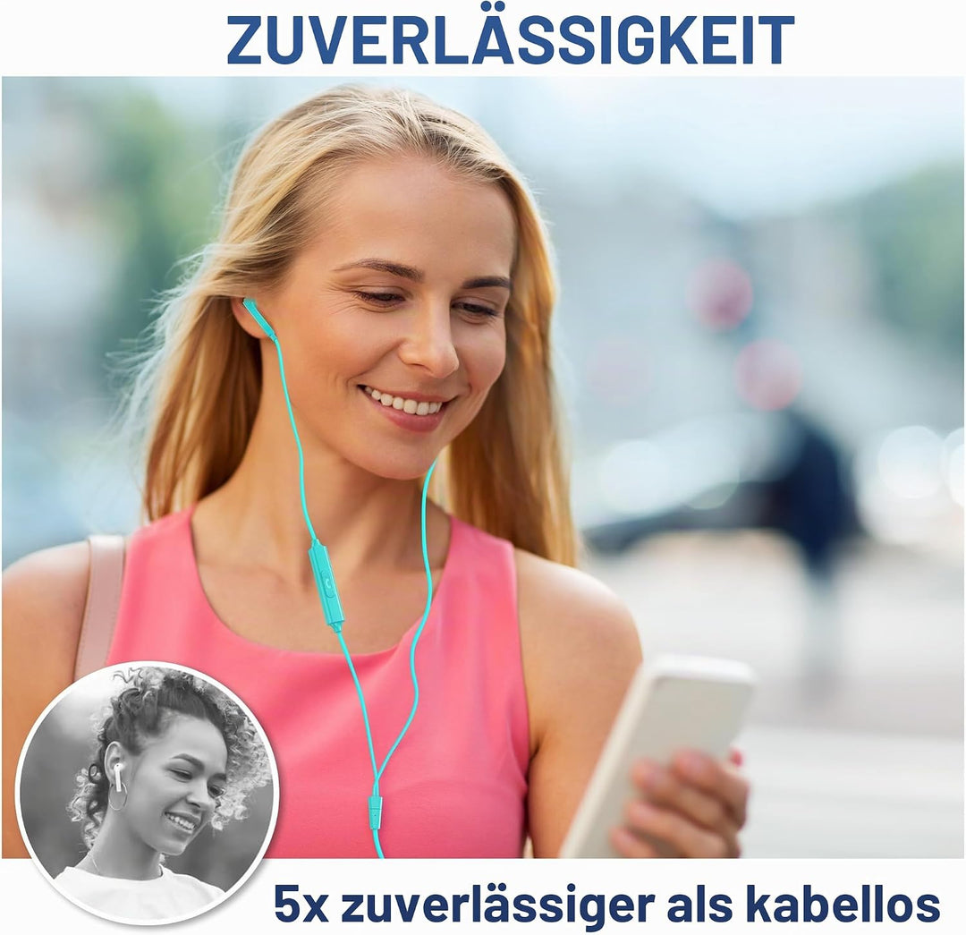 LUDOS FEROX Kopfhörer In Ear Kopfhörer mit Kabel und Mikrofon, 5 Jahre Garantie, In Ear Ohrhörer, 3,
