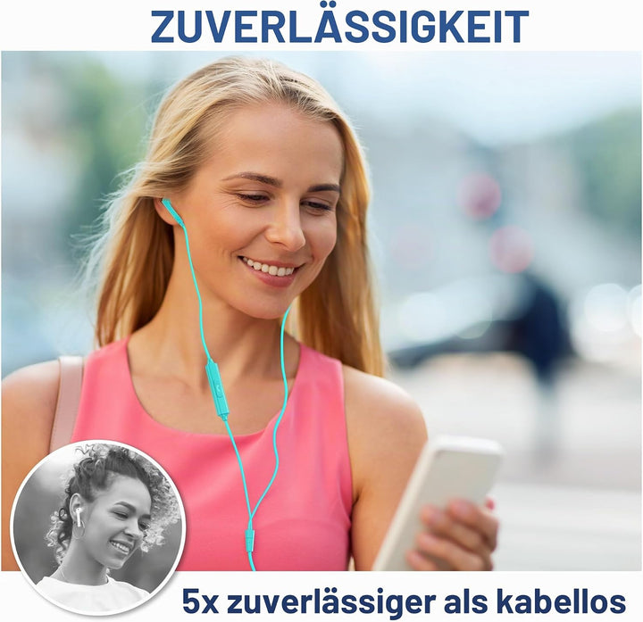LUDOS FEROX Kopfhörer In Ear Kopfhörer mit Kabel und Mikrofon, 5 Jahre Garantie, In Ear Ohrhörer, 3,