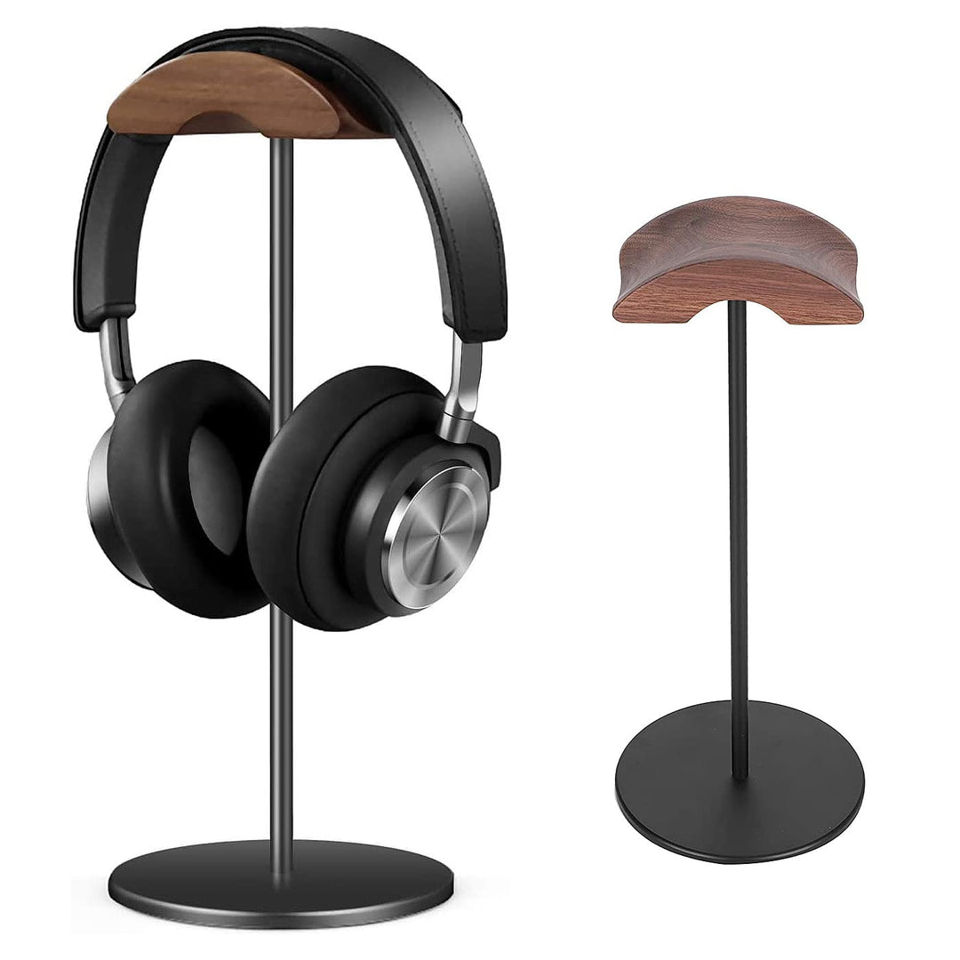 GGF Kopfhörer Ständer Headset Halterung aus Hochwertigem Walnussholz& Aluminium,Headset Ständer mit