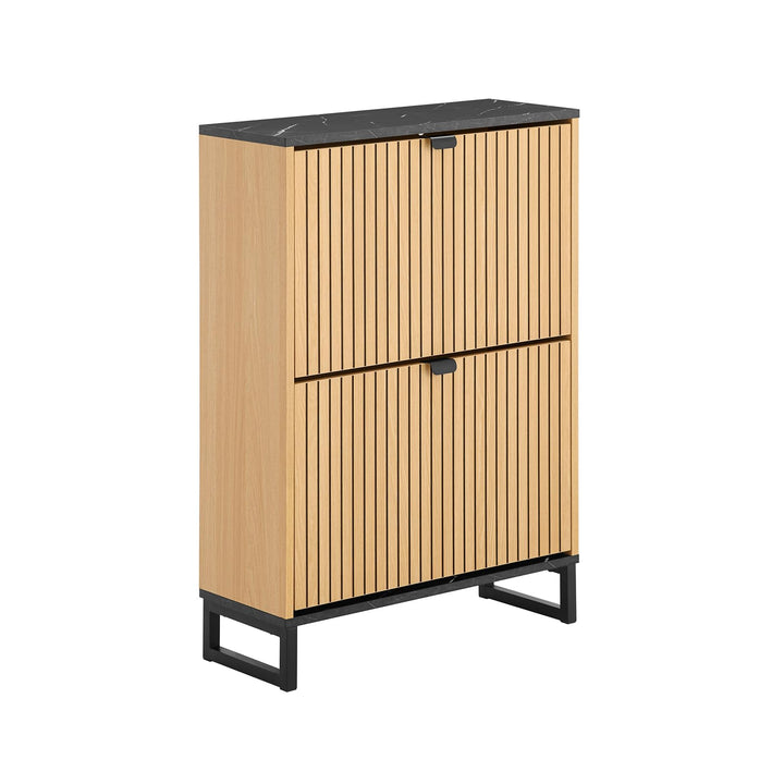 SoBuy Schuhschrank schmal schuhkipper – platzsparendes Schuhregal mit Klappen für Flur & Kommode – m
