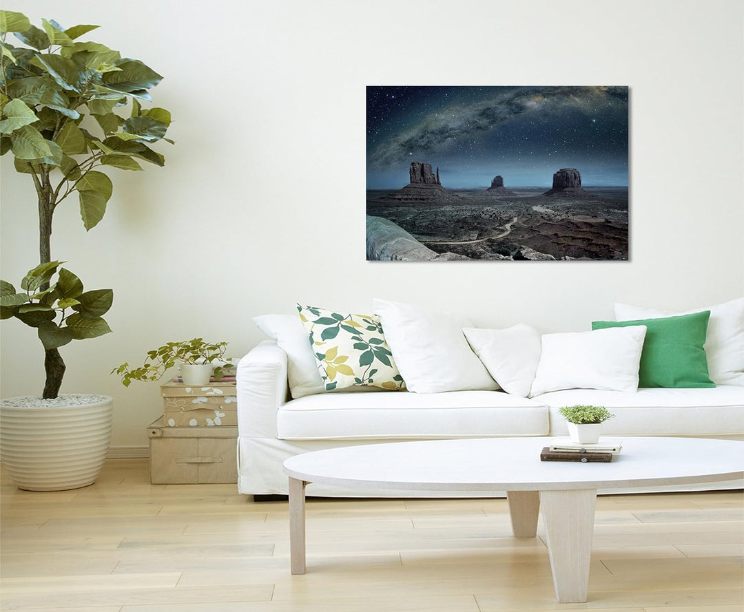 Paul Sinus Art Kunstfoto auf Leinwand 60x40cm Landschaftsfotografie – Milchstrasse über Monument Val