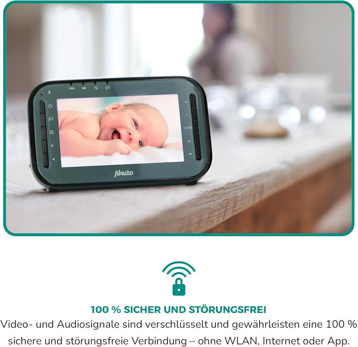 Alecto DVM200MBK Funk Babyphone steuerbarer Kamera - 100% störungsfreie Babyfon - Indoor Baby Monito