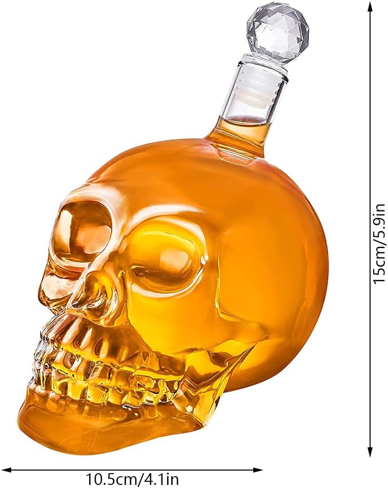 Flaschen Whiskey Skull, Whiskey Karaffe Dekanter, Totenkopf Whisky, Whisky Gläser, Kristall Whiskygl