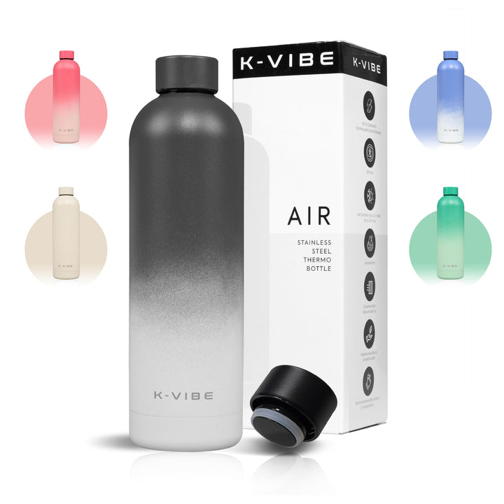 K-VIBE Isolierte Trinkflasche 750 ml – Edelstahl Thermosflasche doppelwandig & kohlensäuregeeignet –