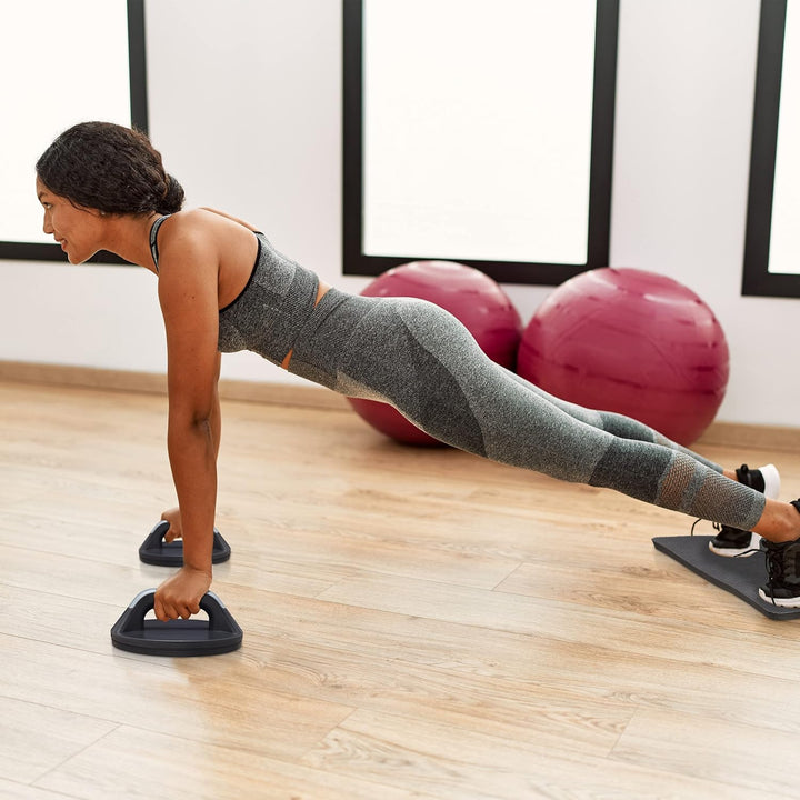 Relaxdays Liegestützgiffe, 2er Set, drehbar, Kniematte, Home Workout, Gymnastik & Callisthenics Ober