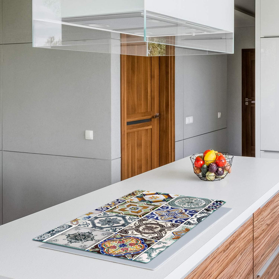 TMK | Herdabdeckplatte 80x52 cm 1-teilig Ceranfeldabdeckung Induktion Herdschutz Spritzschutz Glaspl