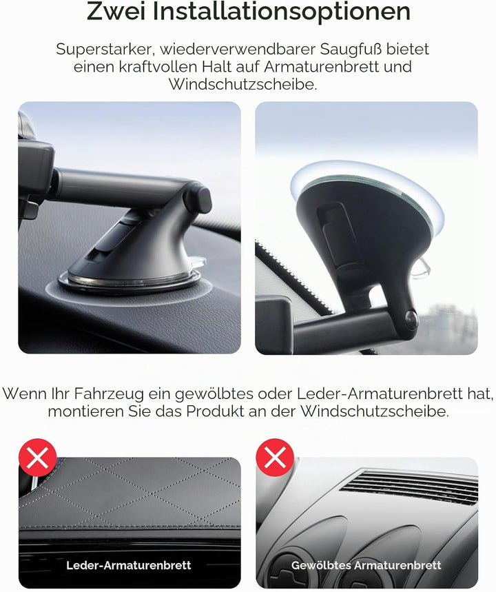 iOttie Easy One Touch 6 Universal-Kfz-Halterung für Armaturenbrett und Windschutzscheibe, Saugnapf,