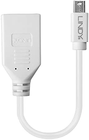 LINDY 41021 Adapterkabel Mini-DP (M)/DP (F) Kupplung, Premium geschirmt weiss