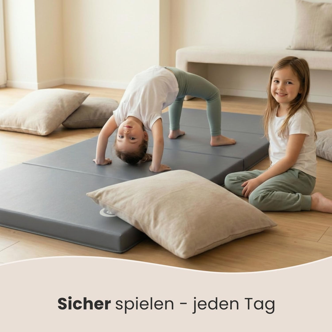 eyepower klappbare Turnmatte für Zuhause 180x60x5 cm - dicke Gymnastikmatte - Weichbodenmatte faltba