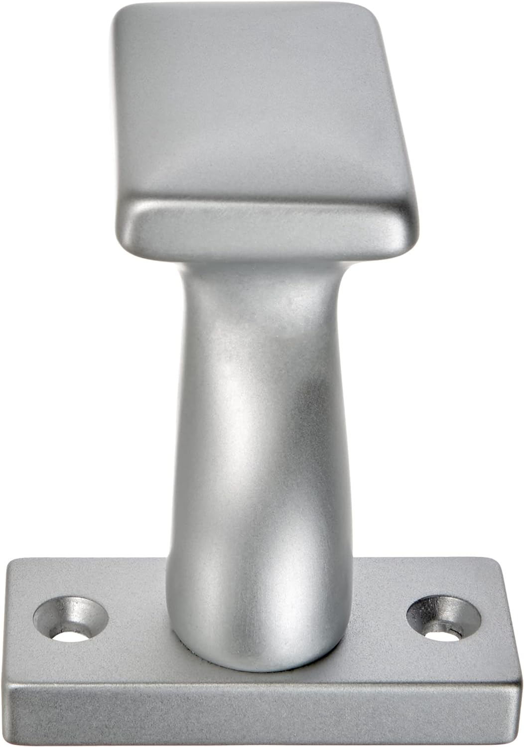 HOPPE Tür-Knauf auf eckiger Rosette | Flachform | verkröpft| Aluminium silber eloxiert | Fix-Knopf |