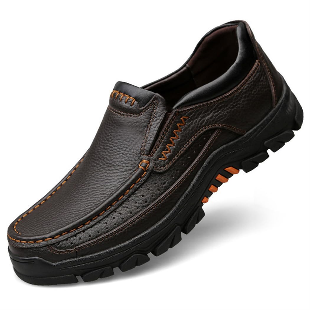 WNUKATO Herren Freizeitschuhe Business Casual Lederschuhe Bequeme Herrenschuhe 9088 39.5 EU Braun, 3