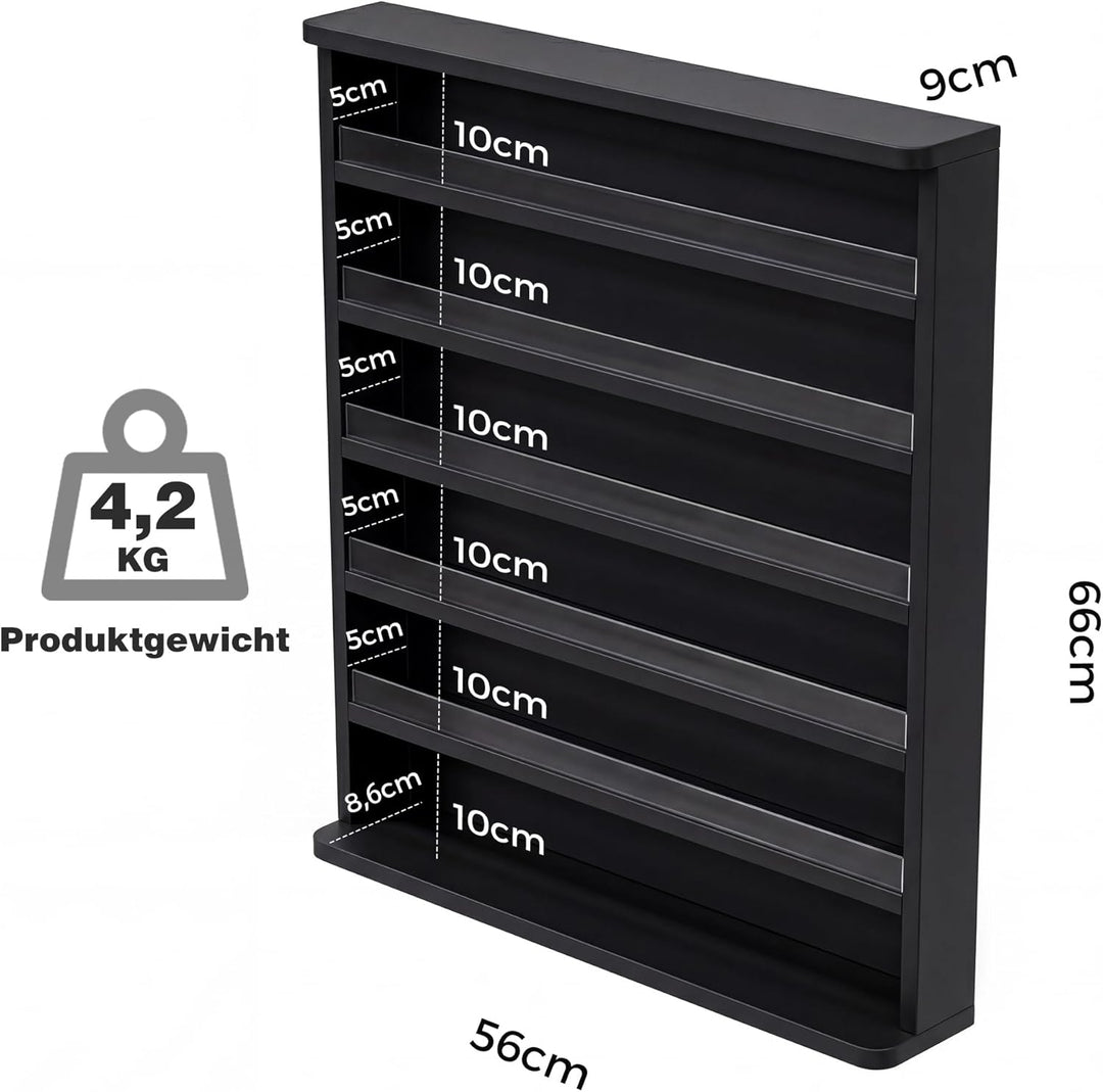 Nagellackregal Wandmontage mit 6 Ebenen, Stabiler Nagellack Organizer aus MDF & Acryl, Wandregal für