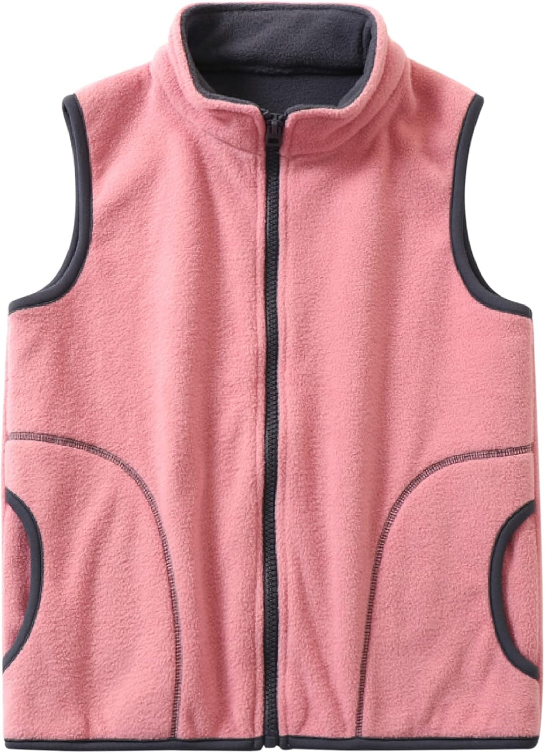 ANIMQUE Kinder Jungen Mädchen Fleeceweste Stehkragen Reissverschluss Doppellagiges Polar Fleece West