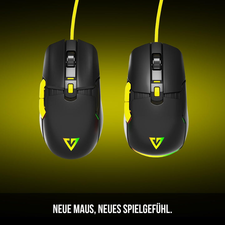 Modecom Volcano Jager Gaming Maus kabelgebunden mit RGB LED Beleuchtung & optischem Sensor | Ergonom