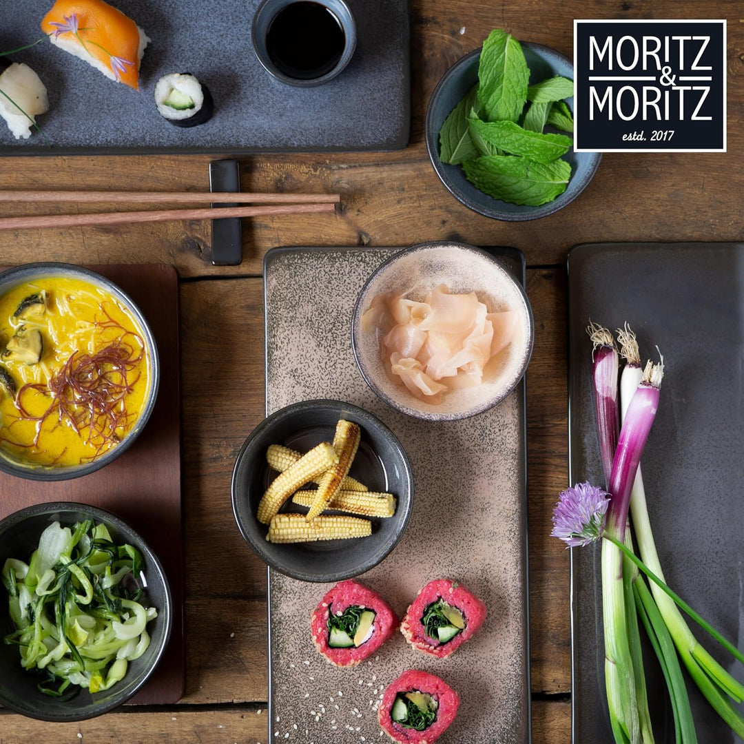 Moritz & Moritz VIDA 10-tlg. Sushi Geschirr Set für 2 Personen - Sushi Servierset mit 2x Sushi-Telle