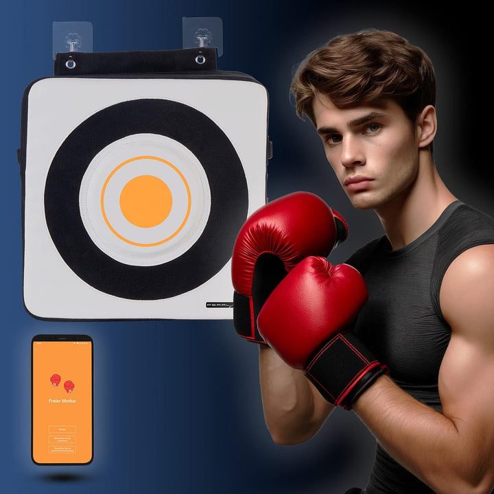 PEARL Sports Boxtrainer: Wand-Boxsack, App für iOS und Android, Bluetooth, Schlagkkraftmessung (Boxk