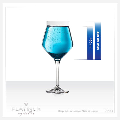 PLATINUX Biergläser Edel 400ml (max. 460ml) Biertulpen Set 6-Teilig aus Crystalline Glas Spülmaschin