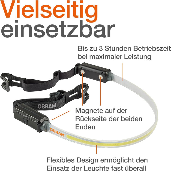 Osram LEDinspect Flexible Inspection Light, wiederaufladbare LED-Inspektionsleuchte, 6000K, Helligke