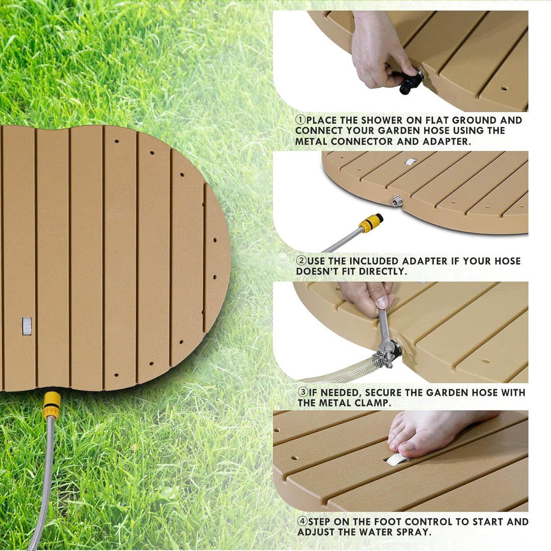 CCLIFE Gartendusche Aussendusche Bodendusche Outdoor, Aussendusche Garten Dusche Mit Fussrad, Fontän