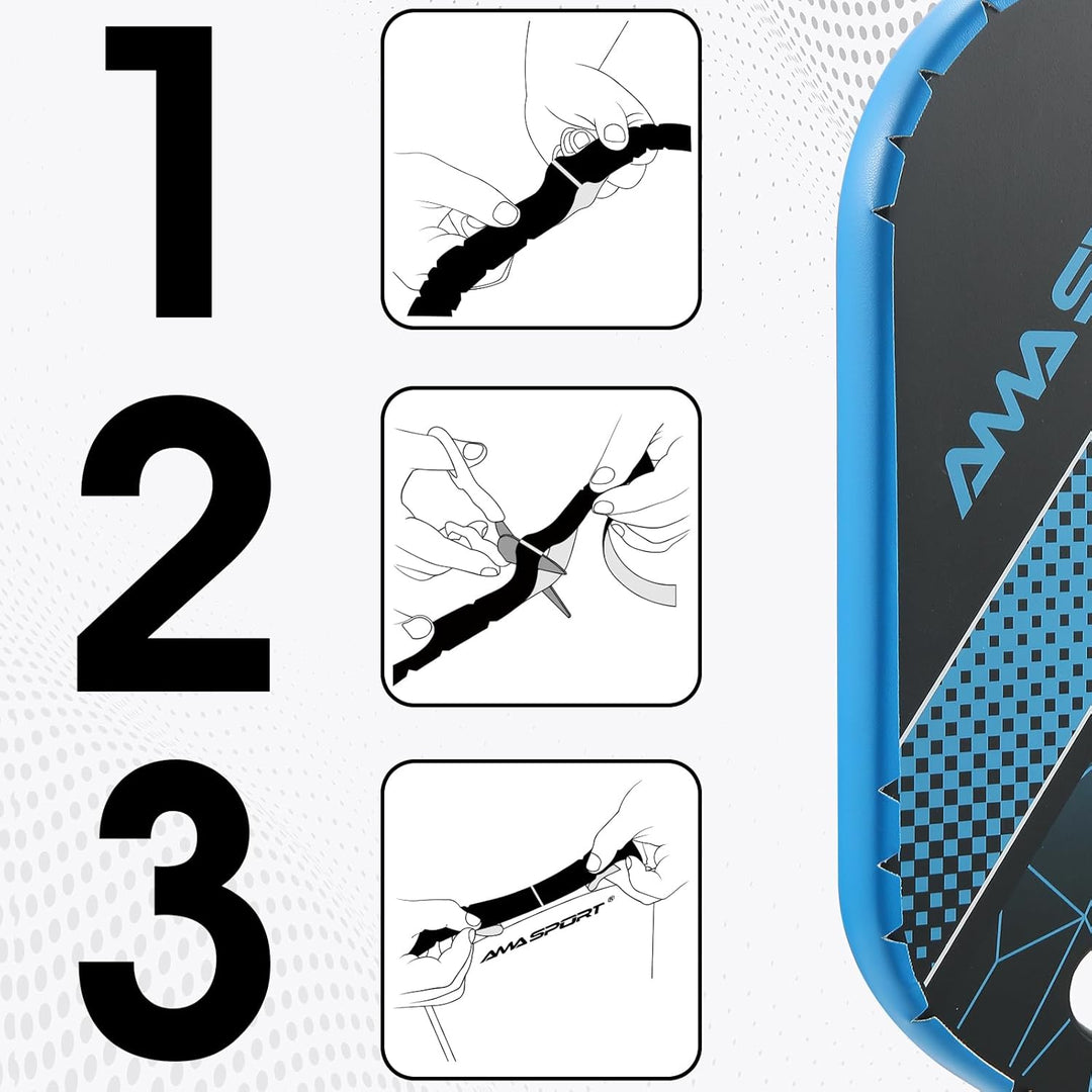PICKLETECH Pickleball Paddelschutzband Blau – Paddelkopfkantenschutz – Schlägerkantenschutzband pass