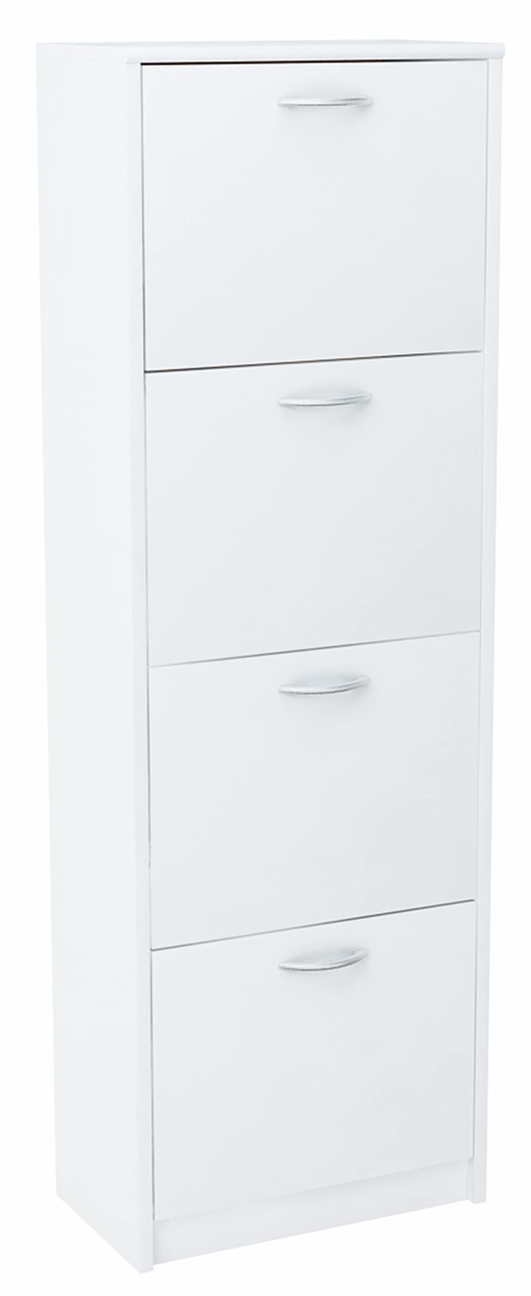 MATKAM Schuhschrank 4S, in Schlichter Optik, B 50 x H 152 x T 28 cm, laminierte Möbelplatte 16 mm, m