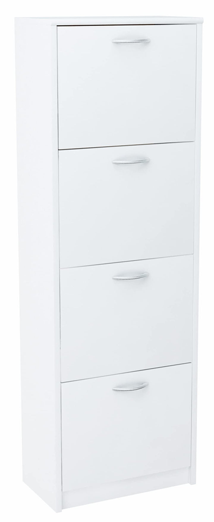 MATKAM Schuhschrank 4S, in Schlichter Optik, B 50 x H 152 x T 28 cm, laminierte Möbelplatte 16 mm, m