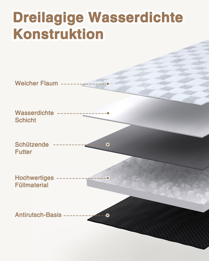 KSIIA Orthopädisches Katzenbett Flauschig 66x37cm, Abnehmbar Katzensofa Hundebett Waschbar, Hundesof