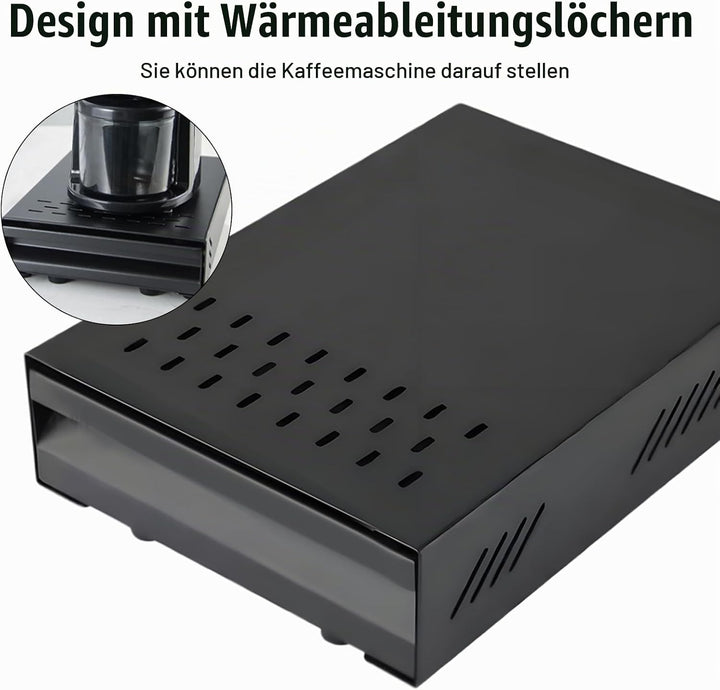 Kaffeesatz Abklopfbehälter für Siebträger, 35 x 25 x 8 cm Edelstahl Knock Box für Espresso Siebträge