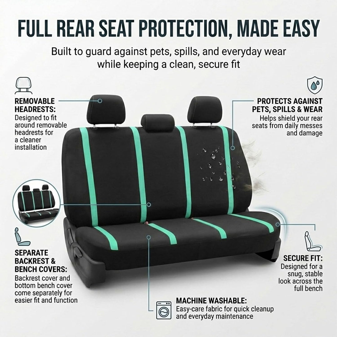 FH Group Autositzbezüge Mint Universal Fit Einzigartiges flaches Tuch für die meisten Autos, SUVs un