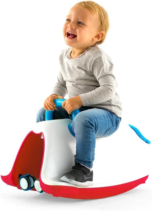 Chillafish Trackie 4-in-1: Wippe, lauflernhilfe, rutschauto & Zug spielen für Kinder 1-5 Jahre, mit