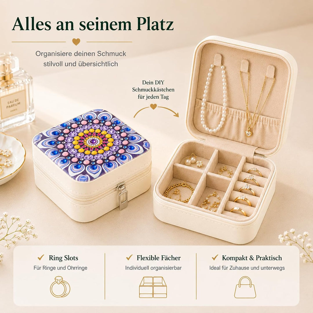 Diamond Painting Schmuckkästchen Erwachsene DIY Basteln Geschenk für Frauen | 2PC Grün und Lila, Grü