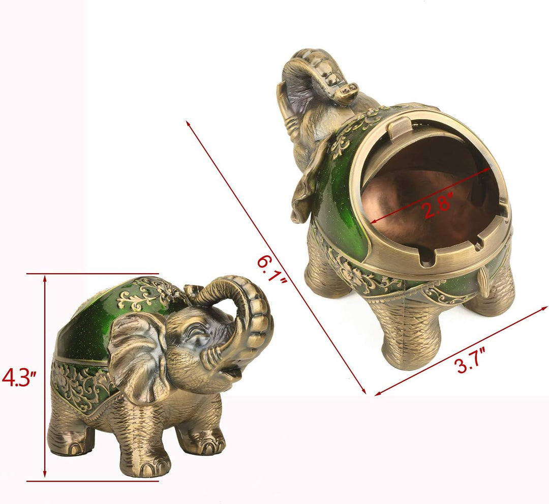 Ständer Elefant Dekorativer Aschenbecher mit Deckel für Zigaretten Metall Rauchen Aschenbecher Halte