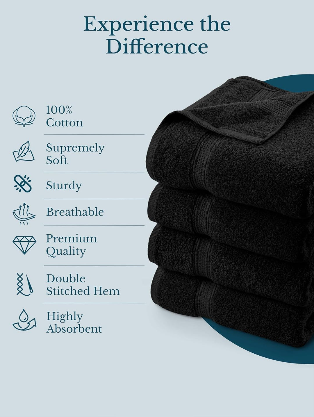 Utopia Towels - 4er-Pack Badetücher Set Premium 100% ringgesponnene Baumwolle 69 x 137 cm Handtücher
