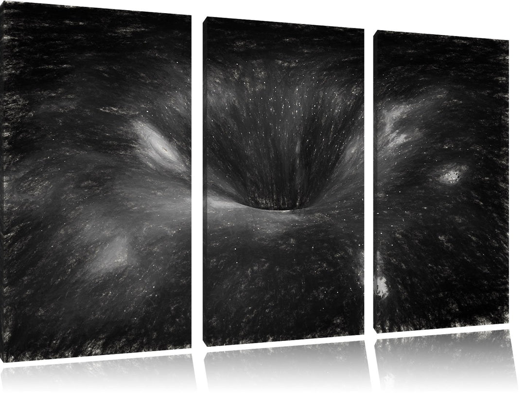Pixxprint Schwarzes Loch im Weltall Kunst als Leinwandbild/Grösse: 3 Teilig (120x80) cm/Wandbild/Kun