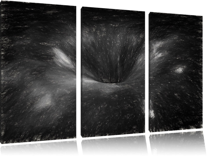 Pixxprint Schwarzes Loch im Weltall Kunst als Leinwandbild/Grösse: 3 Teilig (120x80) cm/Wandbild/Kun