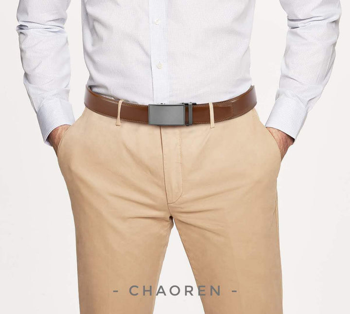 CHAOREN Automatik Gürtel Herren, Ledergürtel Herren, 35 mm Breit, Kürzbar | Präzise Anpassung für pe