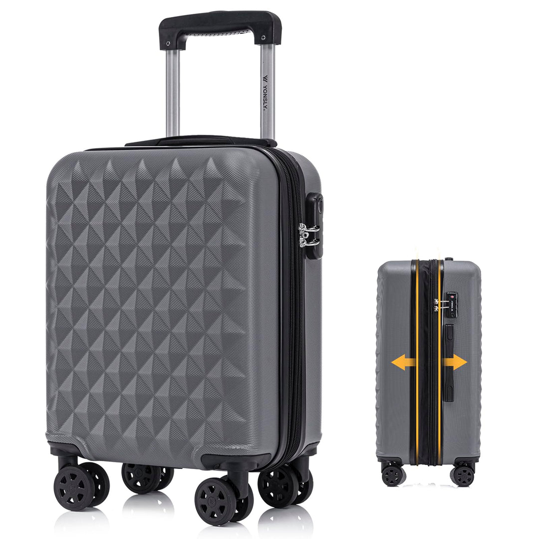 Reisekoffer Suitcase, Erweiterbarer Hartschalenkoffer Trolley mit TSA-Schloss und hochwertigem YKK-R