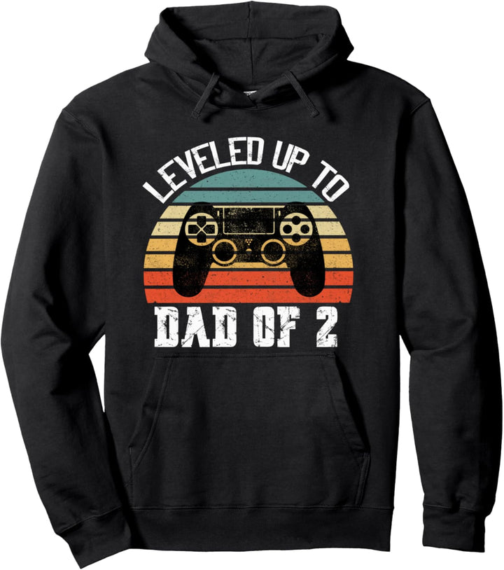 Daddy Again Leveled Up To Dad of 2 Dad Pullover Hoodie