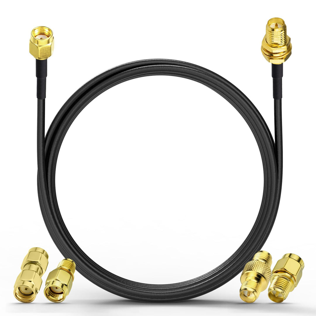 Eightwood RP-SMA Stecker auf RP-SMA Buchse Adapterkabel 5 m ALSR100 Low Loss Koaxialkabel Pigtail Ka