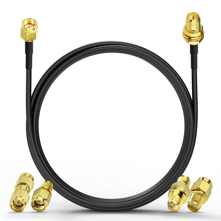 Eightwood RP-SMA Stecker auf RP-SMA Buchse Adapterkabel 5 m ALSR100 Low Loss Koaxialkabel Pigtail Ka