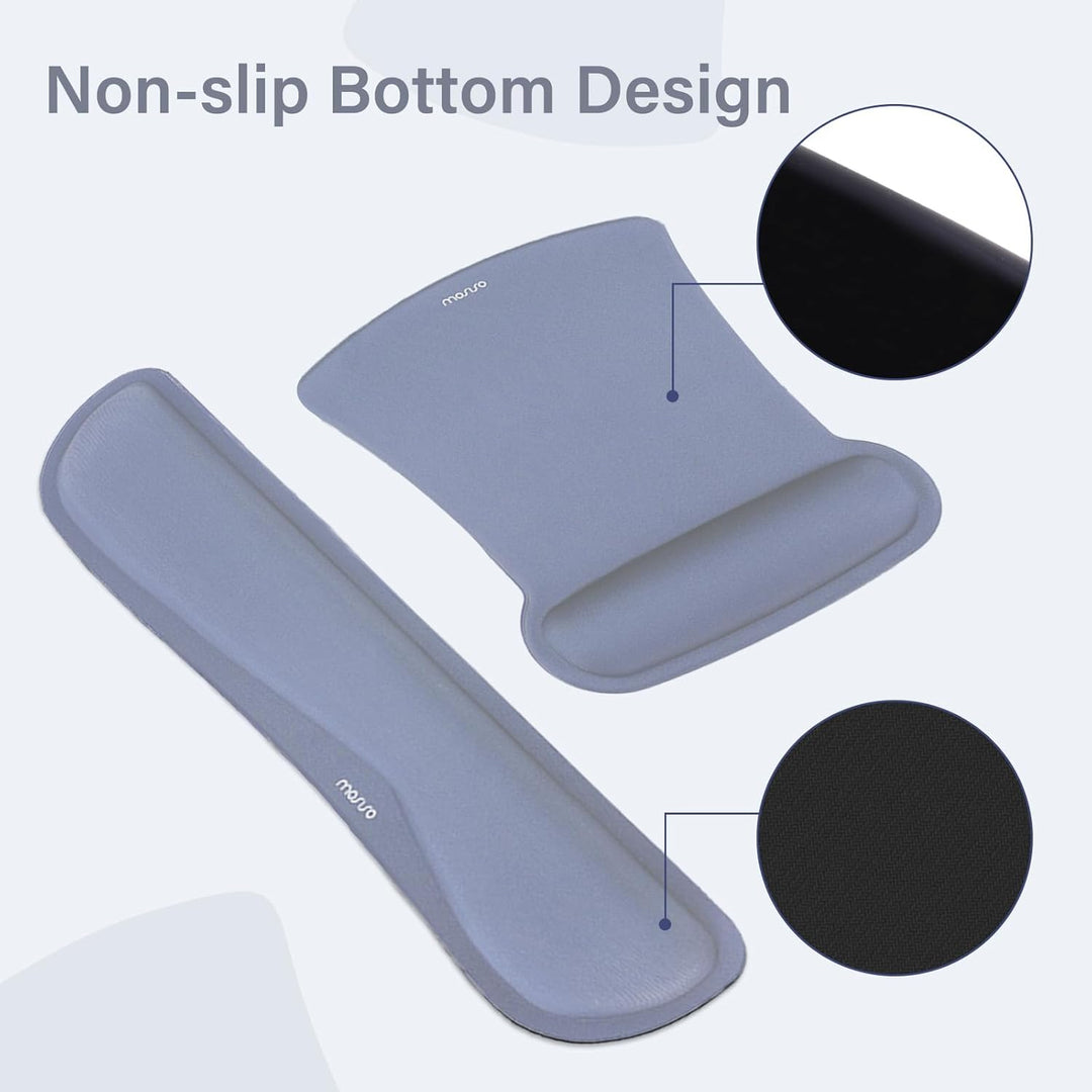 MOSISO Schreibunterlage Matte Tastatur Mauspad Set, 4-in-1 Ergonomisches Mousepad&Tastatur Handgelen