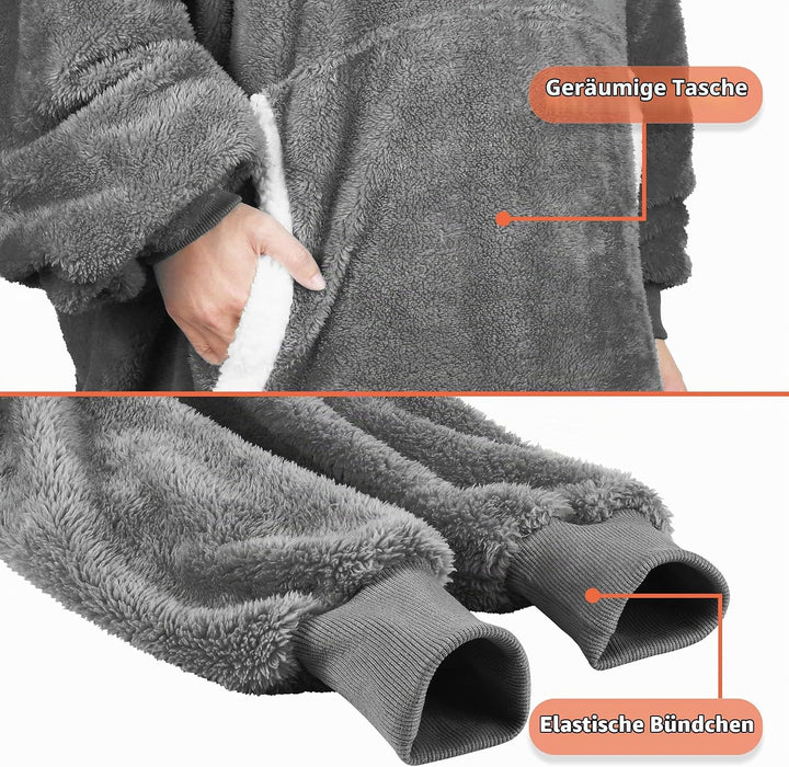 Catalonia Classy Decke mit Ärmel Oversize Hoodie Kuscheldecke-Kuscheldecke Zum Anziehen mit Ärmeln u
