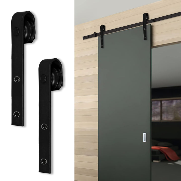 Yakimz 366cm (11.9FT) Schiebetürbeschlag Set, Schiebetürsystem, Laufschiene Hängeschiene aus Kohlens